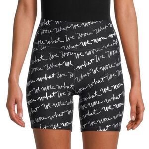 WeWoreWhat Logo Scribble Biker Shorts Black White Size Small NWT